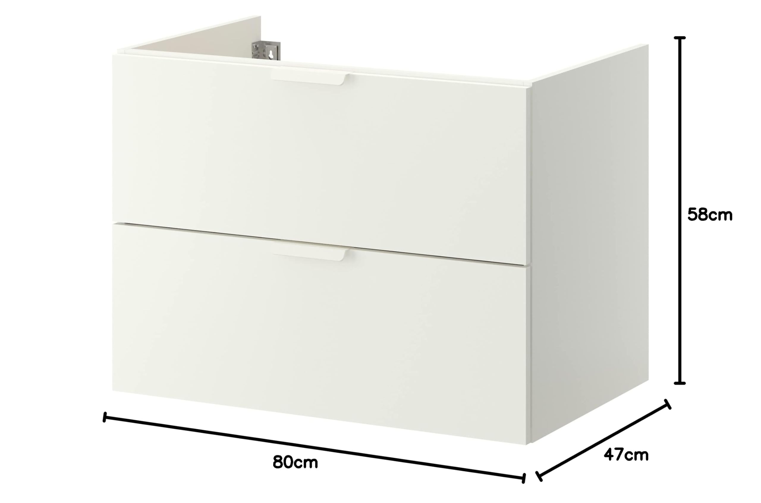 Ikea GODMORGON Bathroom Cabinet with 2 Drawers 80 x 47 x 58 cm
